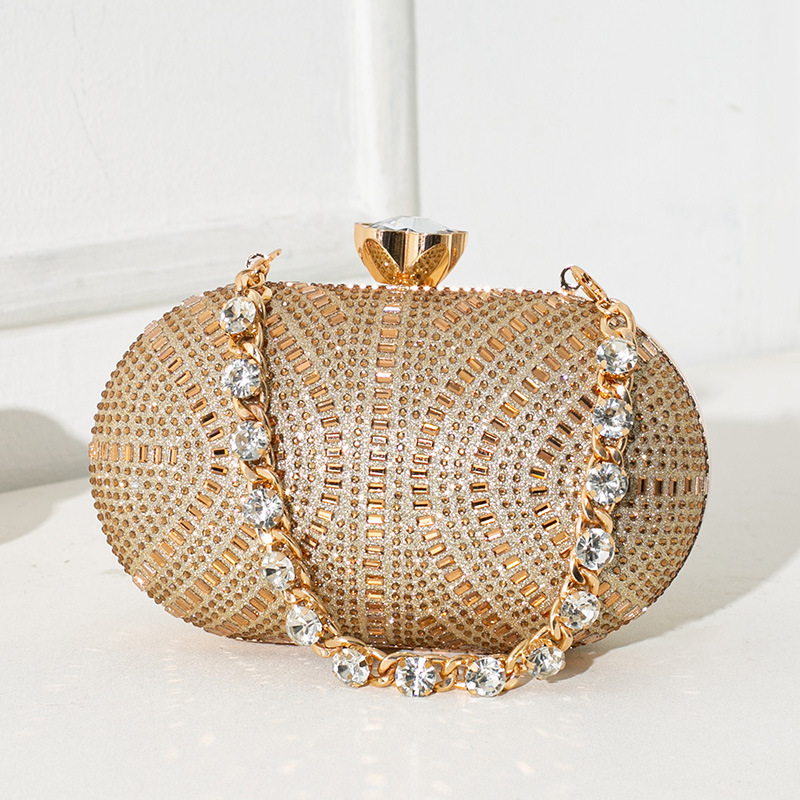 Women Bags Gold - Clutch Bag Banquet Celebrity Diamond Gold