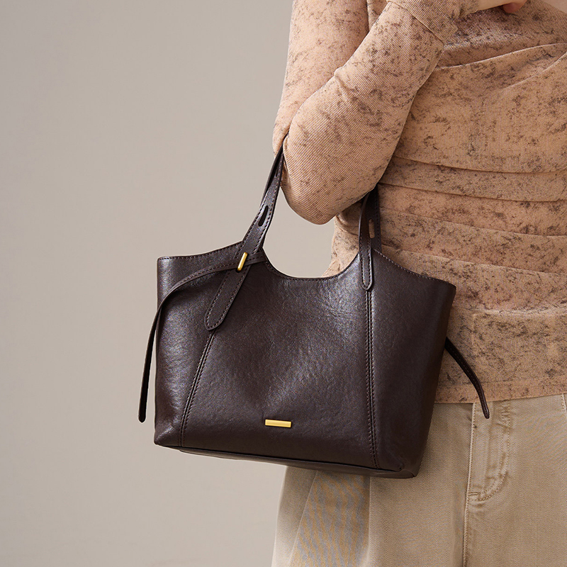 Women Bags Gold - Women's Genuine Cowhide Leather Luxury Tote