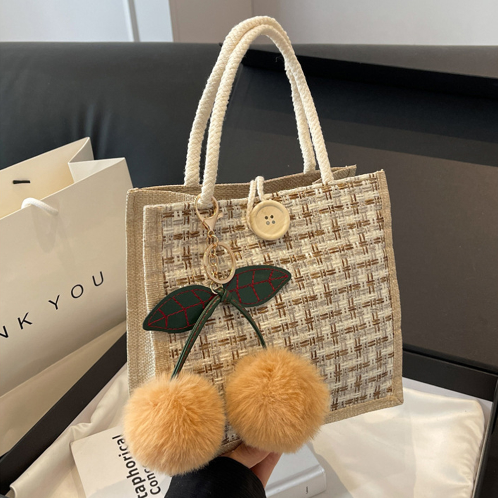 Jute Tote Bag Woven Linen Hand - Women Bags Jute ulasan dan harga
