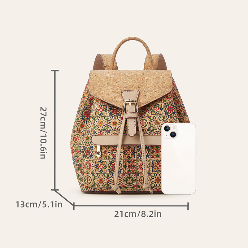 Backpack Bags Retro Cork Leath - Women Bags Medium Size ulasan dan harga