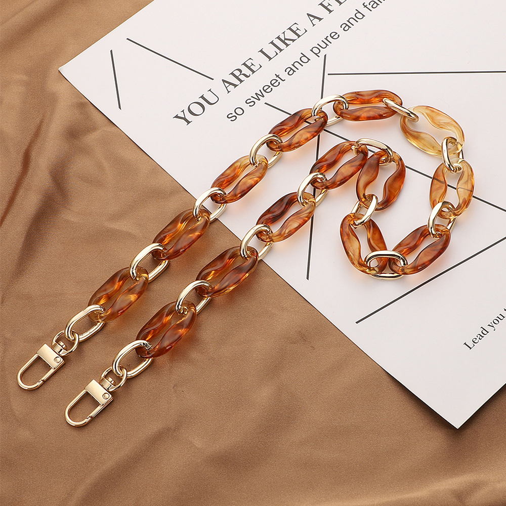 Chunky Acrylic Purse Chain Str - Tortoiseshell Bag Acrylic ulasan dan harga