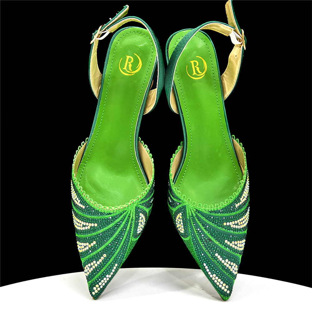 Sparkling Rhinestone Green Pum - Women Bags Medium Size ulasan dan harga
