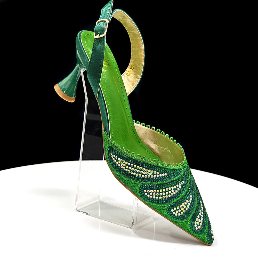 Sparkling Rhinestone Green Pum - Women Bags Medium Size ulasan dan harga