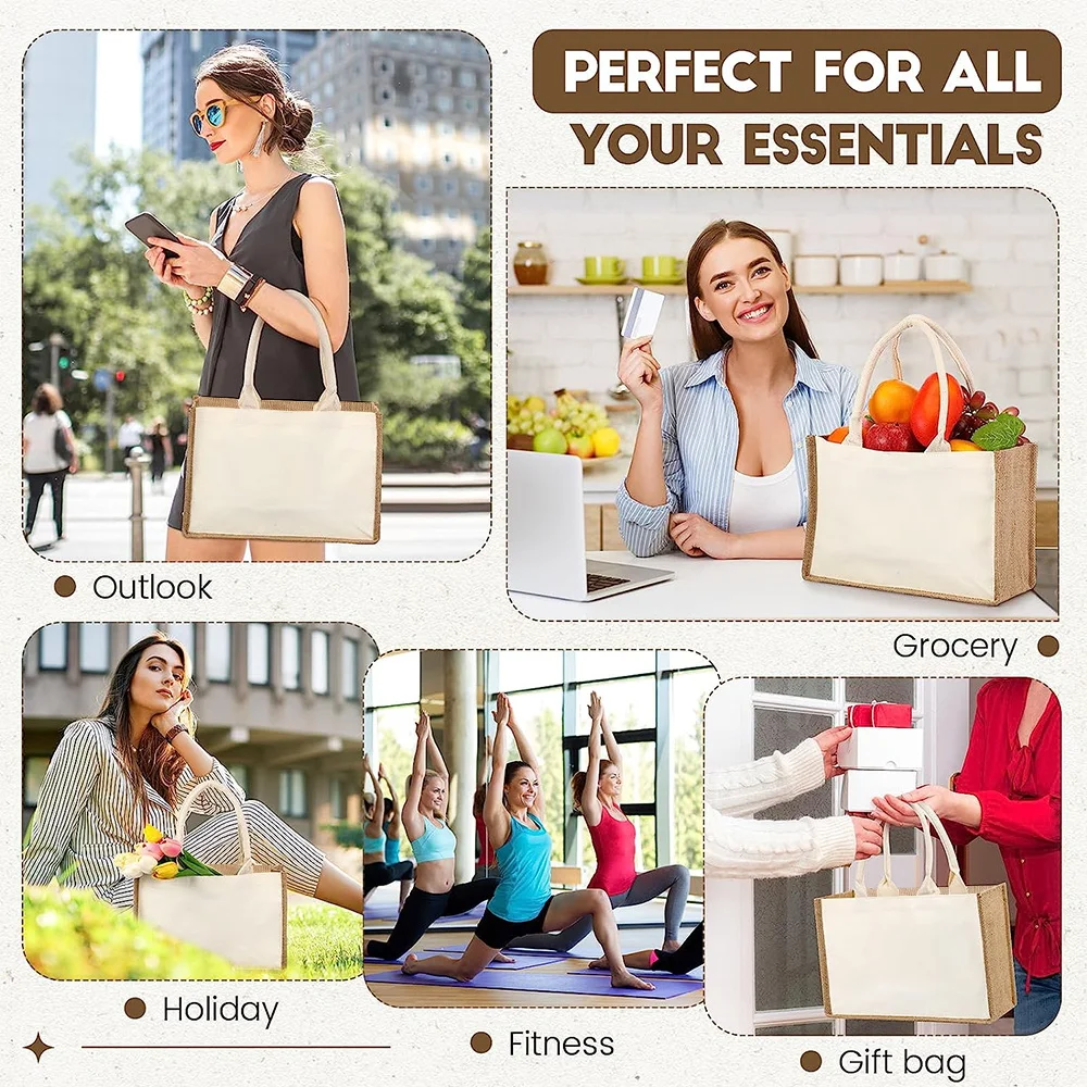 Vintage Jute Bag Reusable Burl - Women Bags Jute ulasan dan harga
