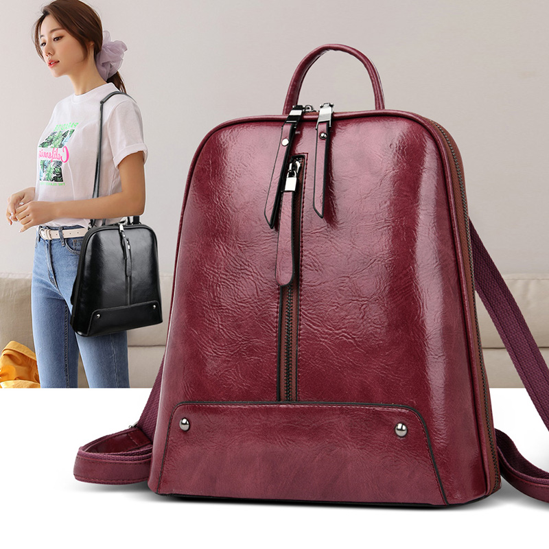Women Leather Backpack Fashion - Women Bags Medium Size ulasan dan harga