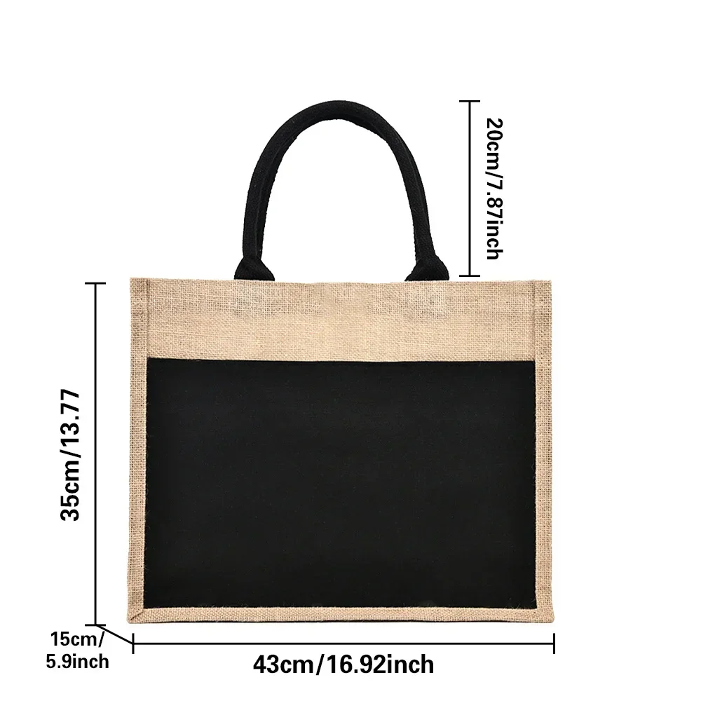 Tote Bag Reusable Jute Shoppin - Women Bags Jute ulasan dan harga
