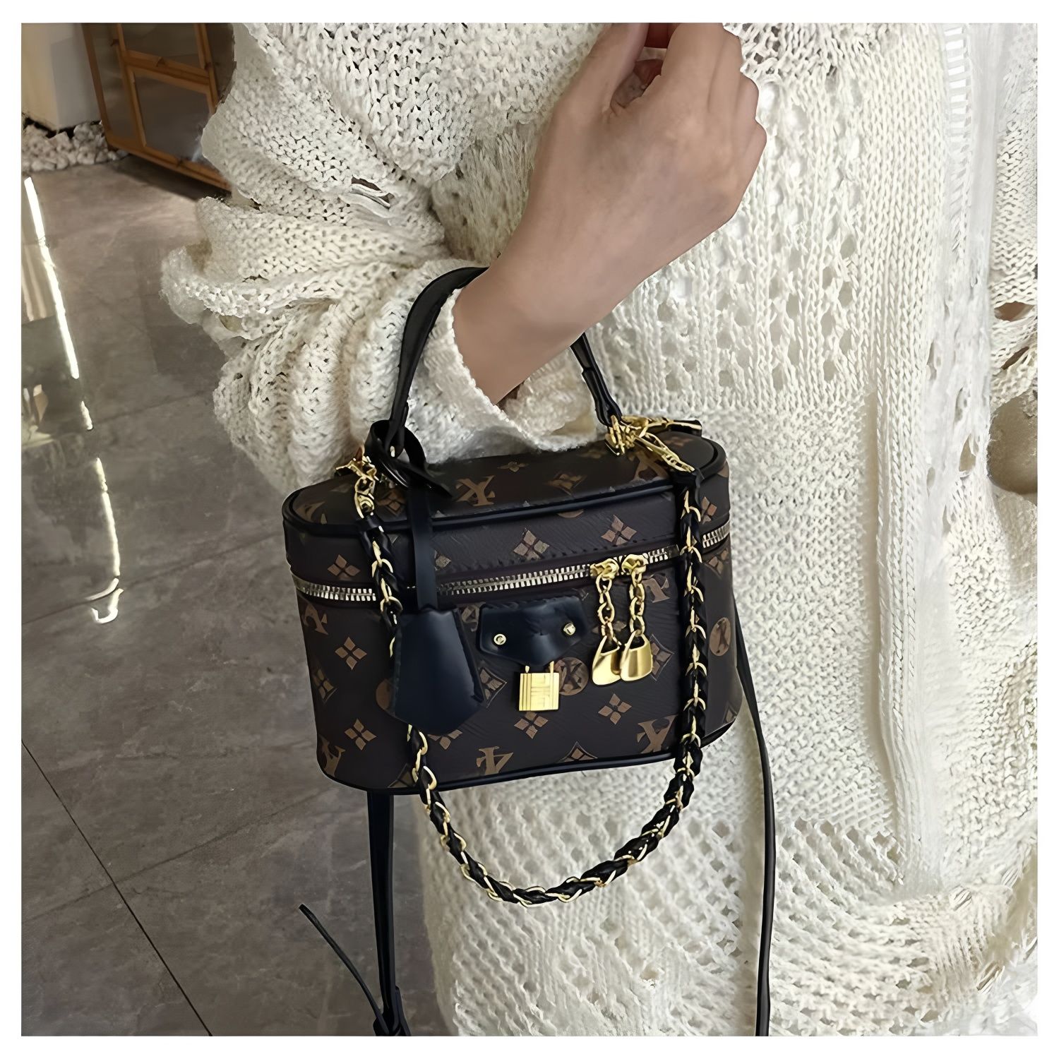 Retro mini vanity box bag, lea - Women Vanity Bags ulasan dan harga