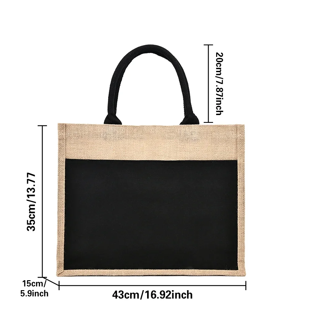 Tote Bag Reusable Jute Shoppin - Women Bags Jute ulasan dan harga