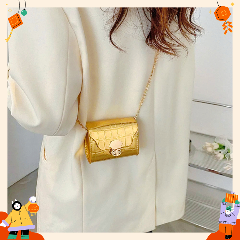 Mini Bag, Yellow and Gold Nich - Women Bags Gold ulasan dan harga