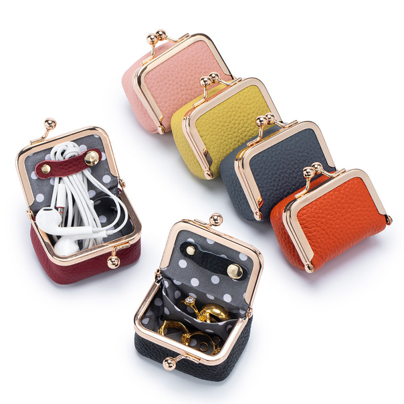 Mini Leather Coin Purse – with - Women Bags Gold ulasan dan harga