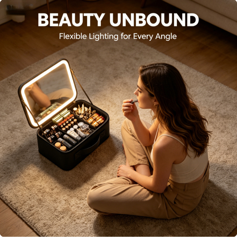 LED Lighted Travel Makeup Bag  - Women Vanity Bags ulasan dan harga