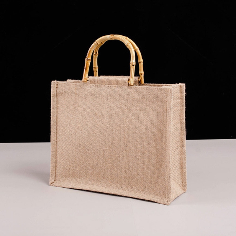 Portable Burlap Jute Shopping  - Women Bags Jute ulasan dan harga