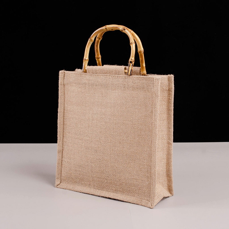 Portable Burlap Jute Shopping  - Women Bags Jute ulasan dan harga