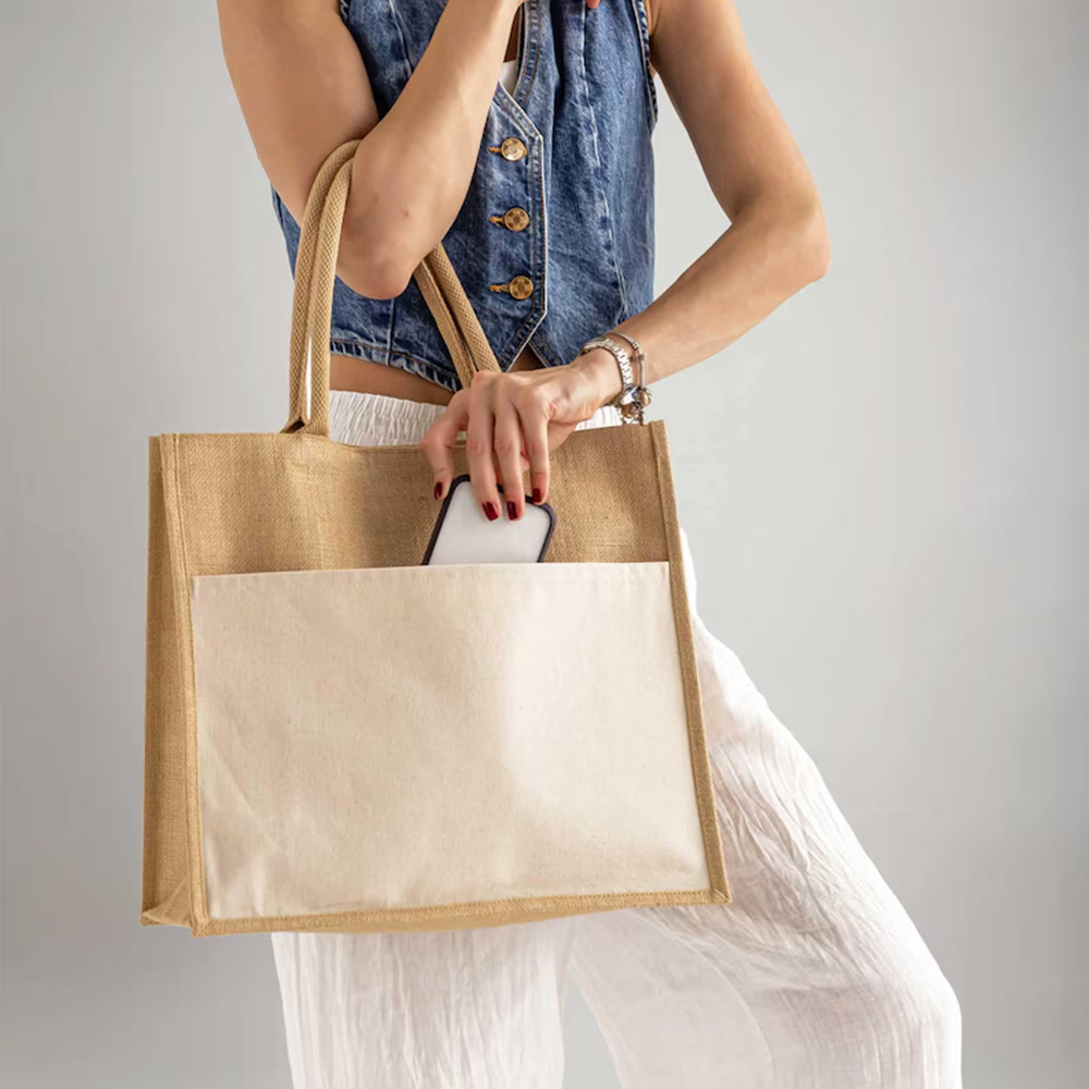 Custom Beach Wedding Tote Bag  - Women Bags Jute ulasan dan harga